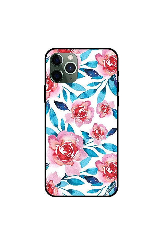 غطاء حماية لجهاز iPhone 11 Pro بنقشة زهور ملونة