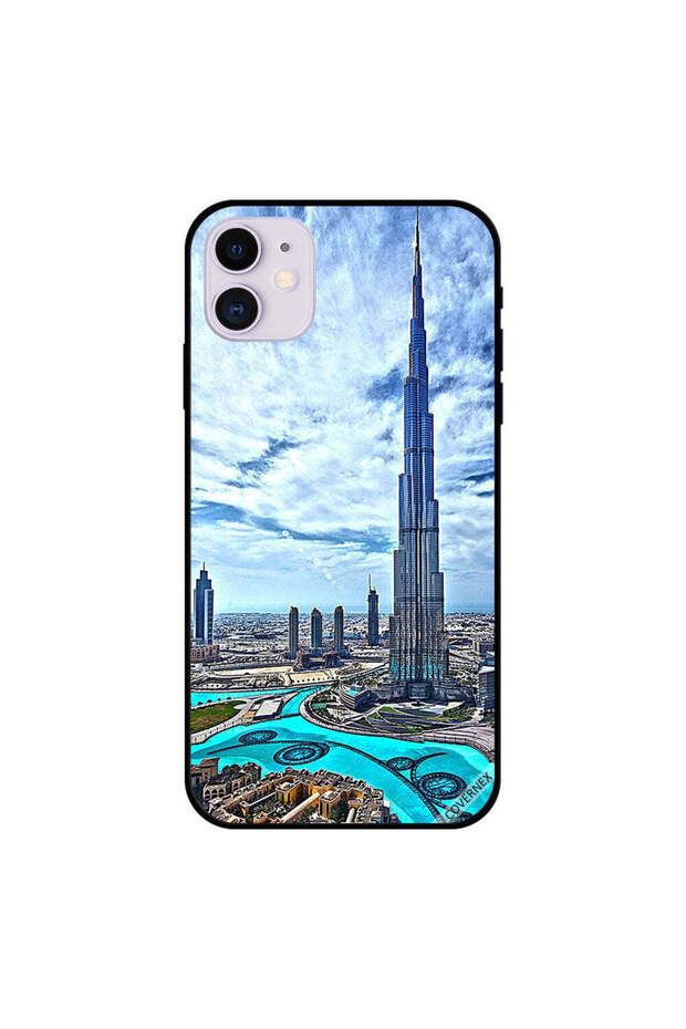 غطاء حماية لجهاز iPhone 11 برج خليفة - غيوم مؤثرة