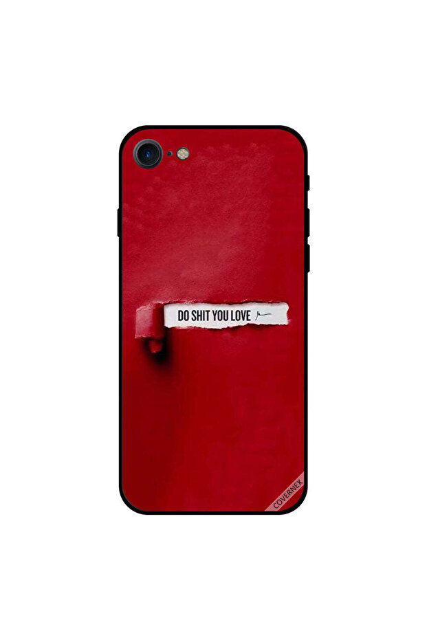 غطاء حماية لهاتف iPhone 7 - Do Shit You Love - أحمر