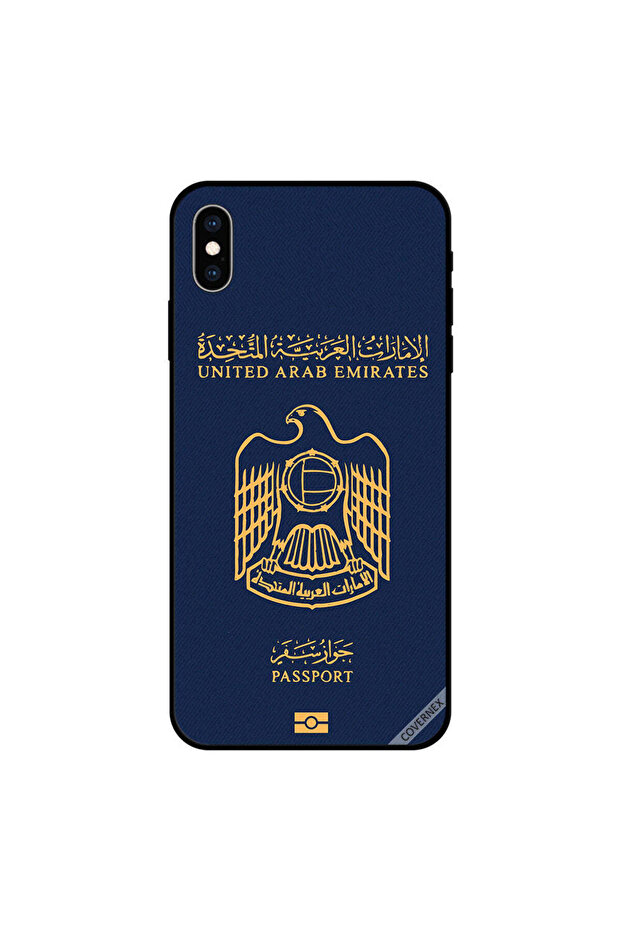 غطاء حماية لجهاز iPhone X بشعار جواز سفر الإمارات العربية المتحدة