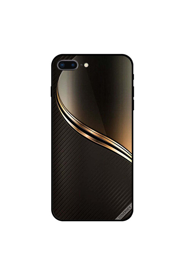 غطاء حماية لجهاز iPhone 8 Plus بنمط ذهبي داكن