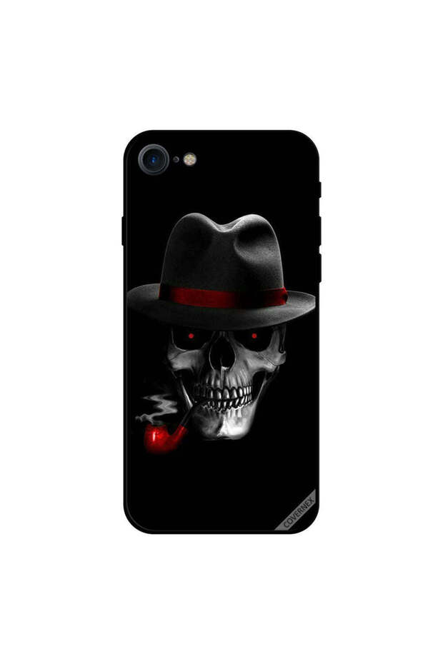 غطاء حماية لهاتف iPhone 8 بتصميم قبعة على جمجمة