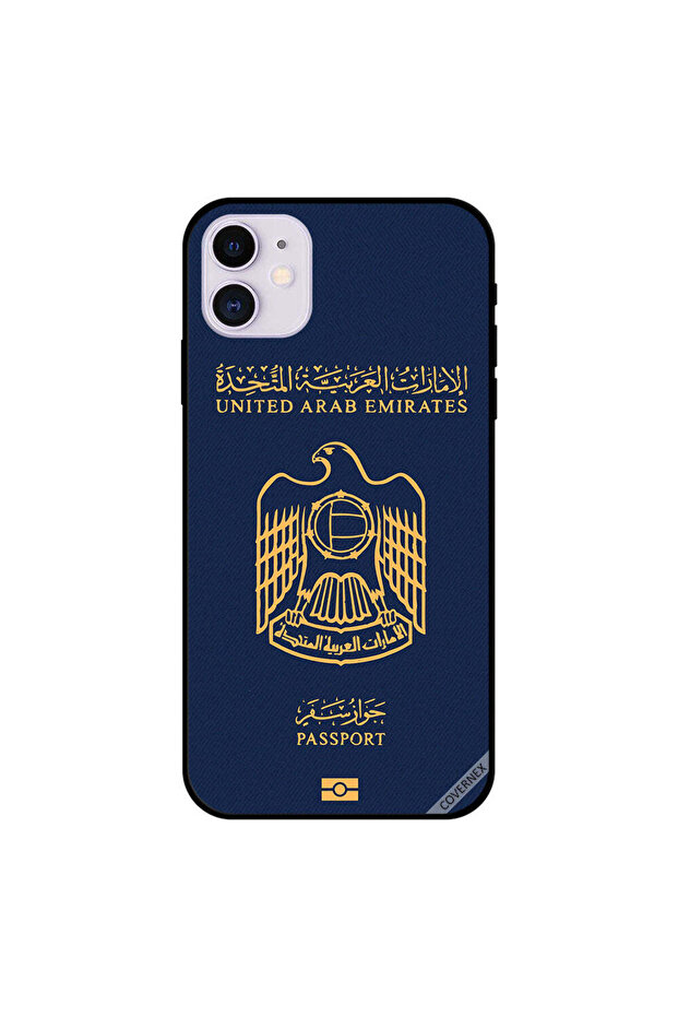 غطاء حماية لجهاز iPhone 11 بطبعة جواز سفر الإمارات العربية المتحدة