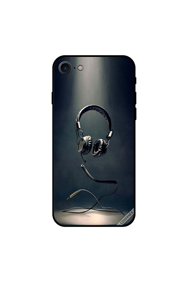 غطاء هاتف iPhone 7 مع سماعة رأس معلقة