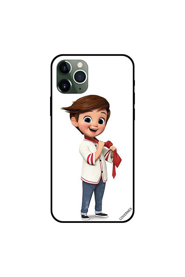 غطاء حماية لهاتف iPhone 11 Pro Max بتصميم فتى لطيف وربطة عنق