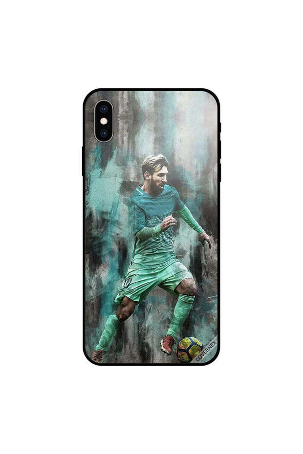 غطاء حماية لهاتف iPhone X باللون الأخضر الكلاسيكي من ميسي