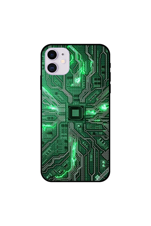 iPhone 11 Case Cover Board Circut Green