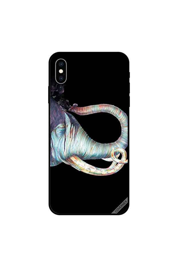 غطاء حماية لجهاز iPhone X برسم فيل يستحم بالماء