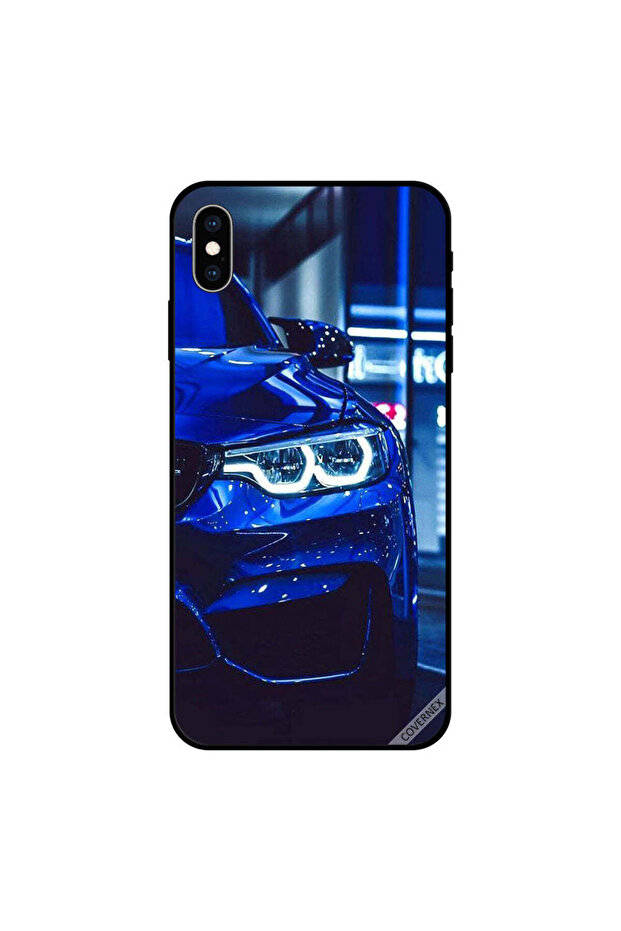 غطاء حماية لهاتف iPhone XS MAX أزرق داكن بتصميم سيارة