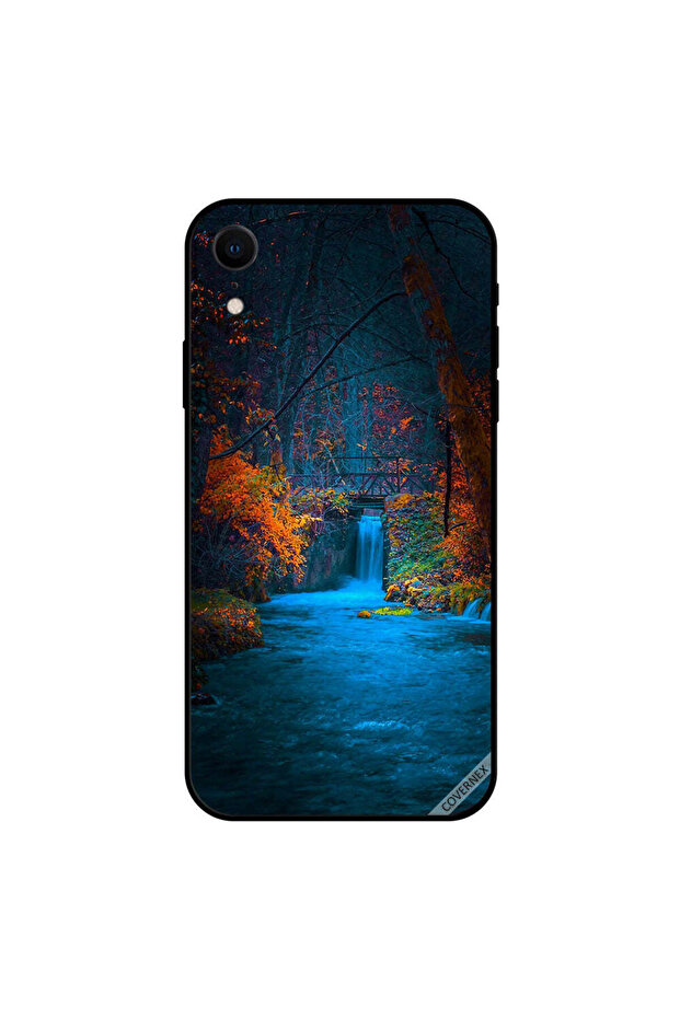 غطاء حماية iPhone XR بتصميم شلال أزرق