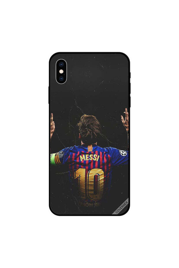 غطاء حماية لهاتف iPhone X مع احتفال ميسي بأناقة