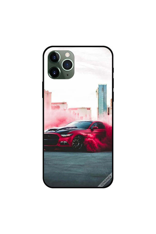 غطاء حماية لجهاز iPhone 11 Pro Max - سيارة حمراء وألوان حمراء