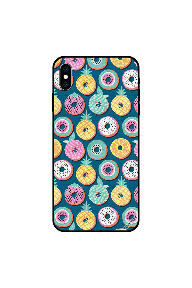 غطاء حماية لجهاز iPhone X بنمط دونات - 1