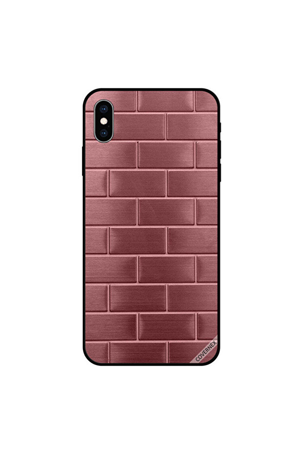 غطاء حماية لجهاز iPhone X بنقشة Peach Breaks Wall - 1