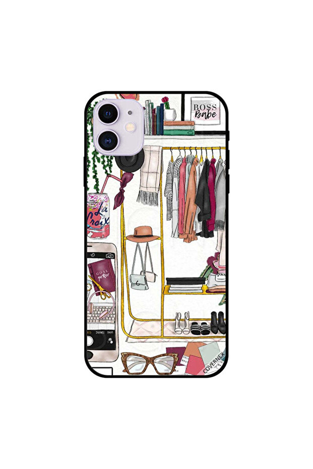 غطاء حماية لجهاز iPhone 11 بتصميم Boss Babe Room