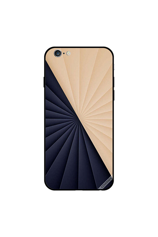 غطاء حماية لجهاز iPhone 6 Plus بنقشة دوارة باللونين الكريمي والأسود