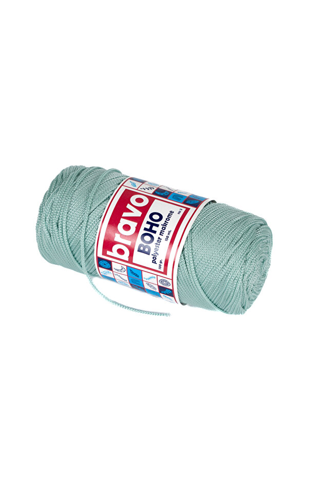 Boho Polyester Macrame Yarn 1.5 mm 100 Gr 150 Meters No: 3 mm (Color Code: 165) Green