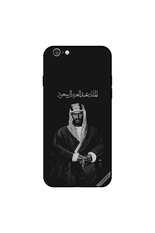 غطاء حماية لجهاز iPhone 6 صورة عبد العزيز آل سعود بالأبيض والأسود