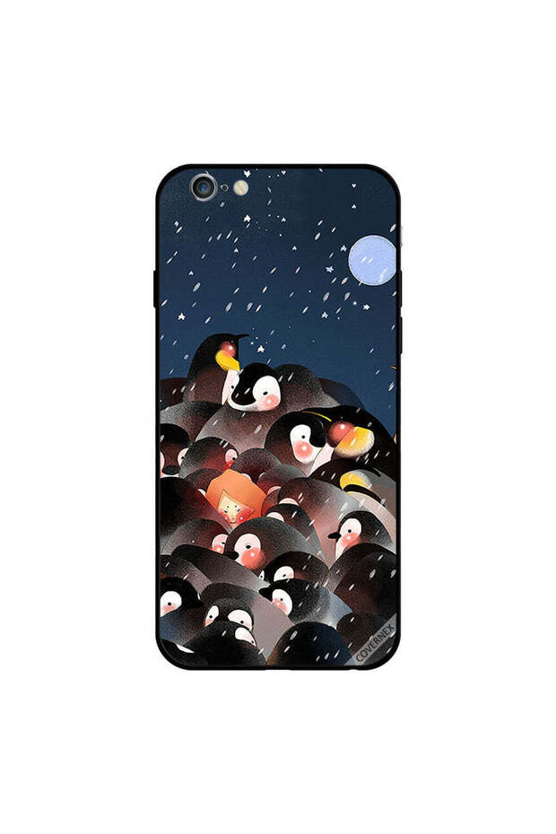 غطاء حماية لجهاز iPhone 6 Plus بطبعة طيور البطريق المستمتع