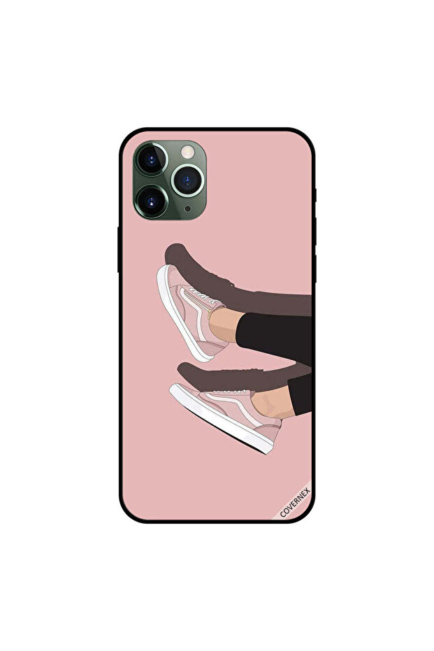 غطاء حماية لجهاز iPhone 11 Pro Max من القماش باللون الوردي