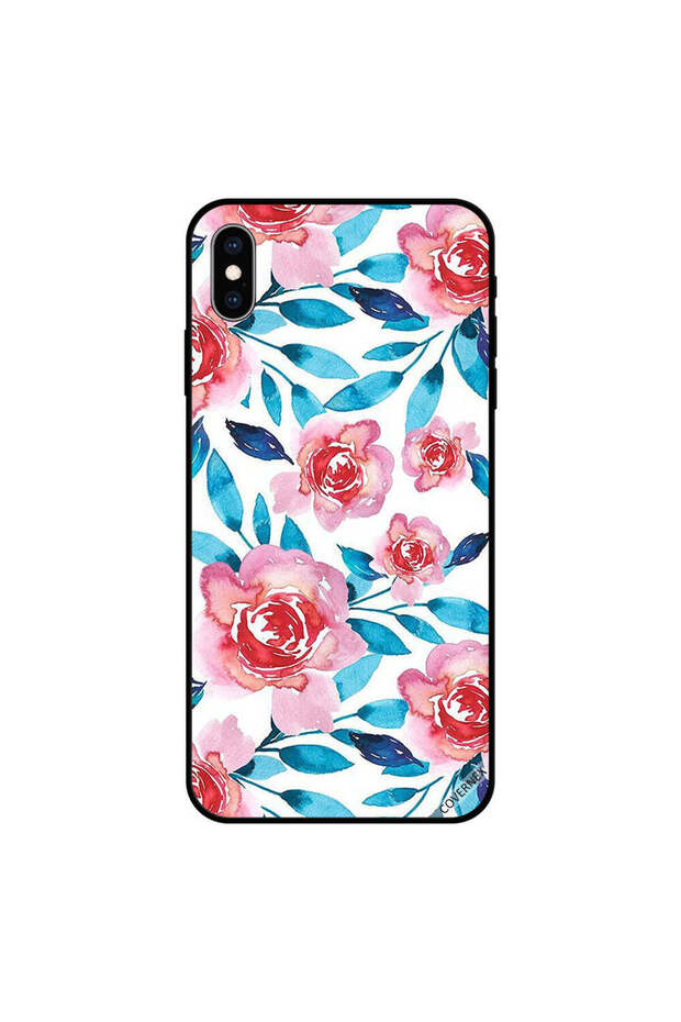 غطاء حماية لهاتف iPhone XS MAX بنقشة زهور ملونة