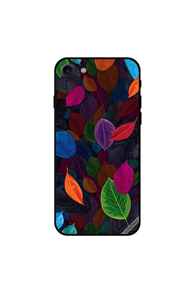 غطاء حماية لهاتف iPhone 8 بأوراق متعددة الألوان