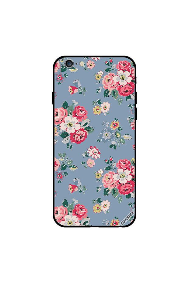 غطاء حماية لجهاز iPhone 6s بنمط زهور أزرق فاتح