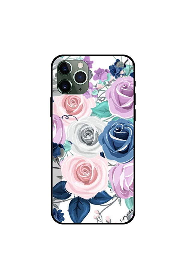 غطاء حماية لهاتف iPhone 11 Pro Max بطبعة زهور متعددة الألوان