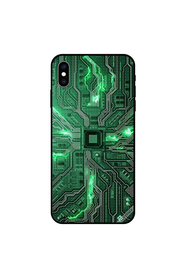iPhone X Case Cover Board Circut Green
