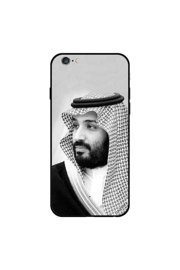 غطاء حماية لجهاز iPhone 6s Plus صورة محمد بن سلمان بالأبيض والأسود