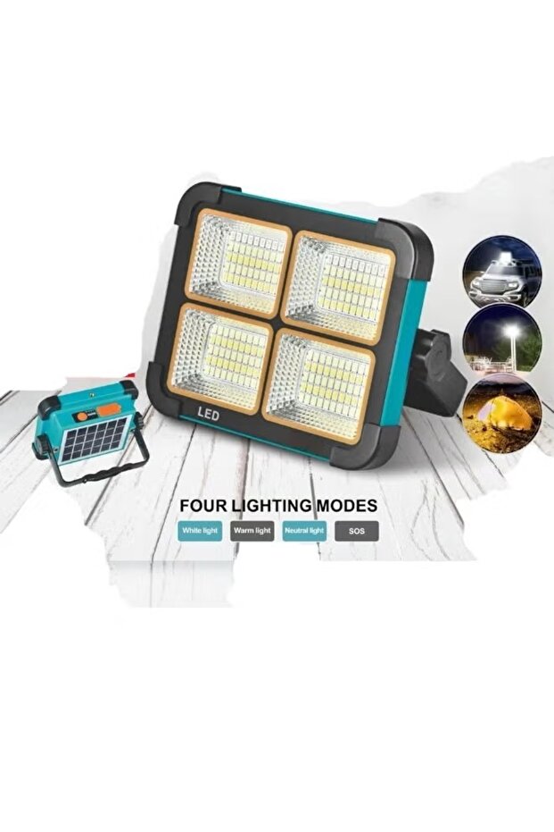 مصباح أرضي LED محمول للتخييم 4.2 فولت قابل لإعادة الشحن متعدد الوظائف يعمل بالطاقة الشمسية وبنك طاقة
