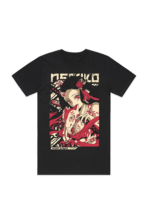 Anime Patterned Unisex Men's T-Shirt Kamado Tanjiro Nezuko Demon Slayer