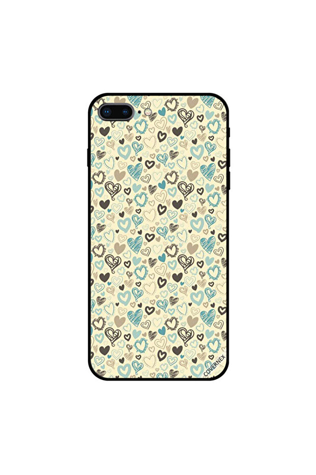 غطاء حماية لجهاز iPhone 7 Plus بنقشة قلوب صغيرة - 1