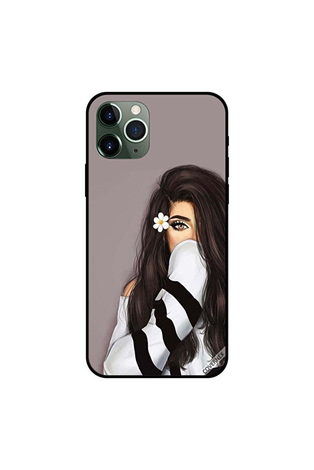 غطاء حماية لجهاز iPhone 11 Pro Max وردة بيضاء في أذنها