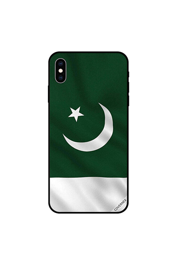 غطاء حماية لجهاز iPhone X بعلم باكستان عمودي