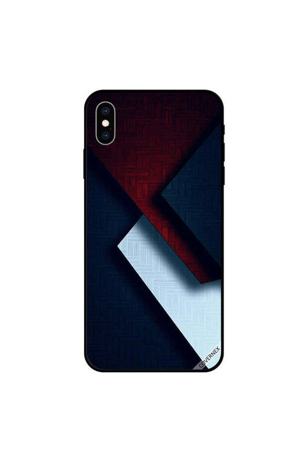 غطاء حماية لجهاز iPhone X متعدد الألوان بنمط متداخل - 1