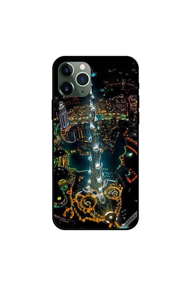 غطاء حماية لجهاز iPhone 11 Pro Max بمنظر وسط المدينة من السماء