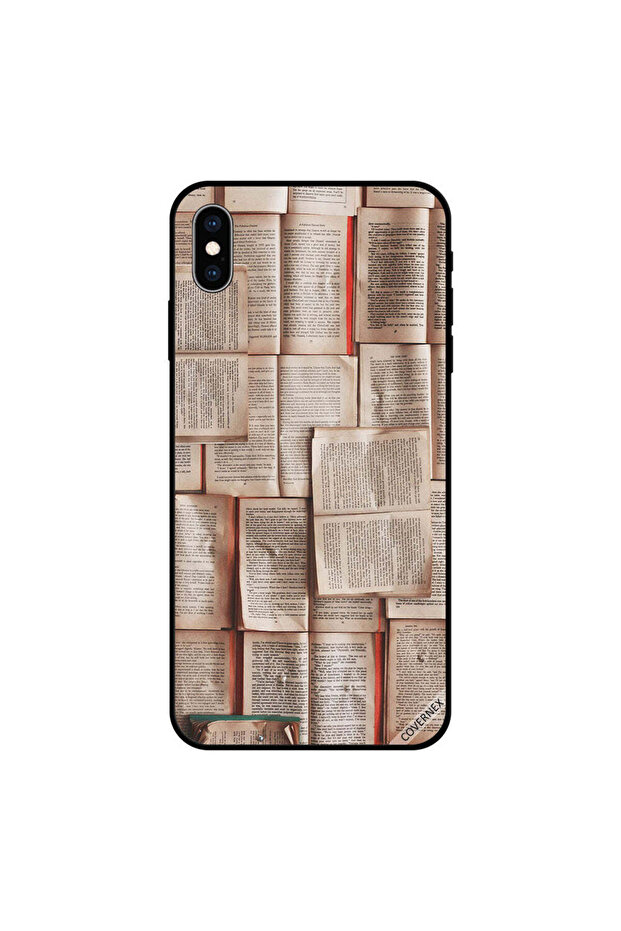 غطاء حماية لجهاز iPhone XS MAX بنمط صفحات الكتاب