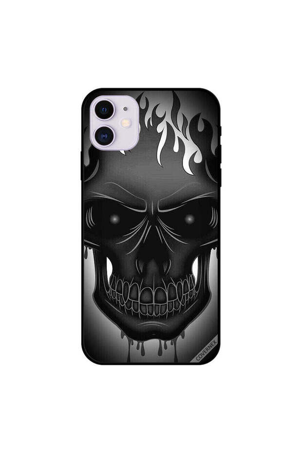 غطاء حماية لهاتف iPhone 11 برسومات جمجمة