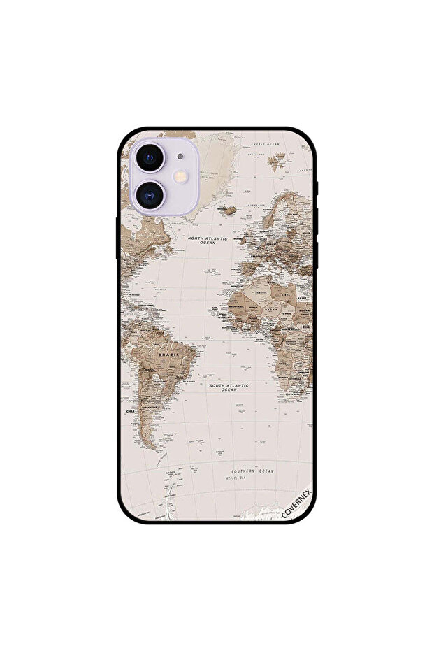 غطاء حماية لجهاز iPhone 11 بتصميم خريطة العالم