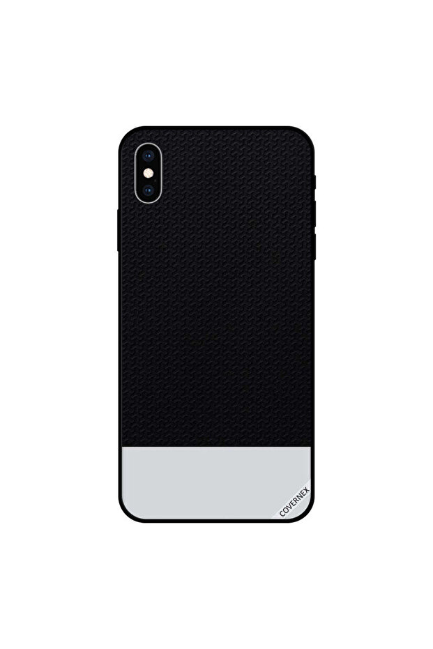 غطاء حماية iPhone X من الجلد الأسود بتصميم مسروق