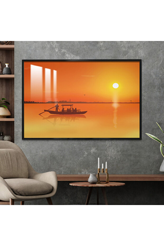 Luxury wooden wall panel with black frame and clear acrylic layer
