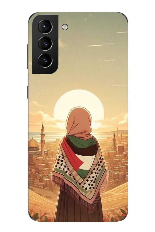 Samsung Galaxy S21 Plus Compatible Filistine Freedom Girl Transparent Silicone Case