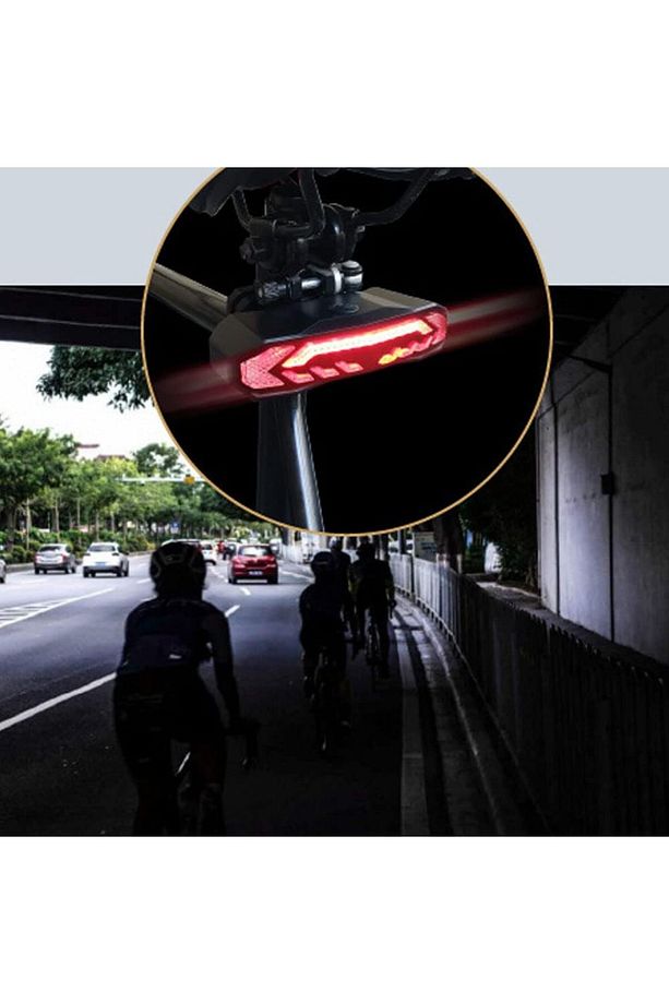 Bisiklet Sele Altı Arka Led Şarj Edilebilir Dönüş Sinyali Stop Işığı Uzaktan Kumandalı Alarm Korna - 5