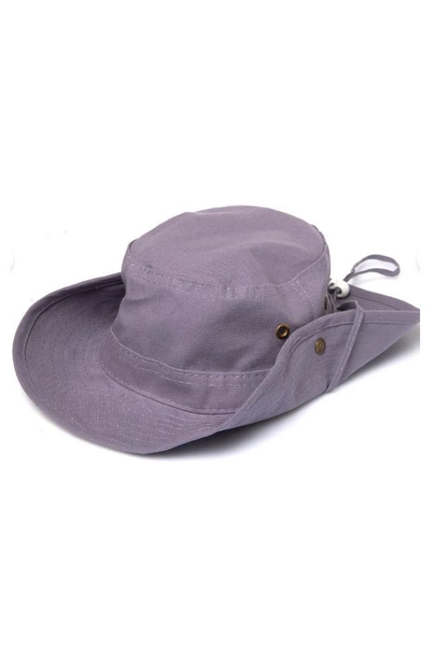 Gri Safari Şapka – Ayarlanabilir, Nefes Alabilir Kumaş, Unisex Yazlık Şapka | - 3