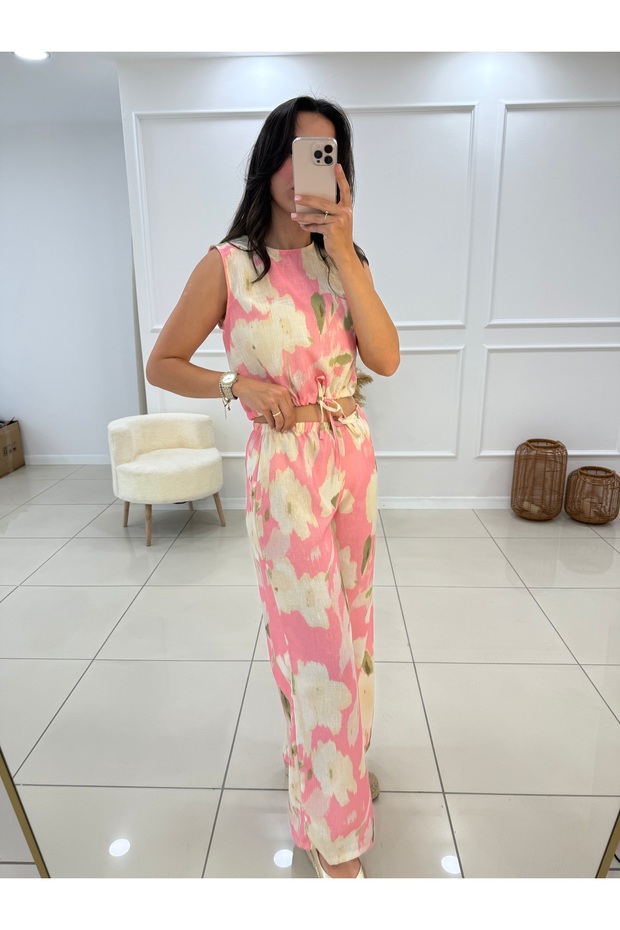 Pembe Keten Bluz - 4