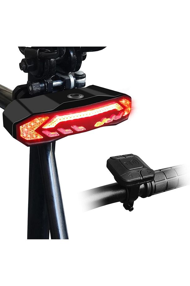 Bisiklet Sele Altı Arka Led Şarj Edilebilir Dönüş Sinyali Stop Işığı Uzaktan Kumandalı Alarm Korna - 2