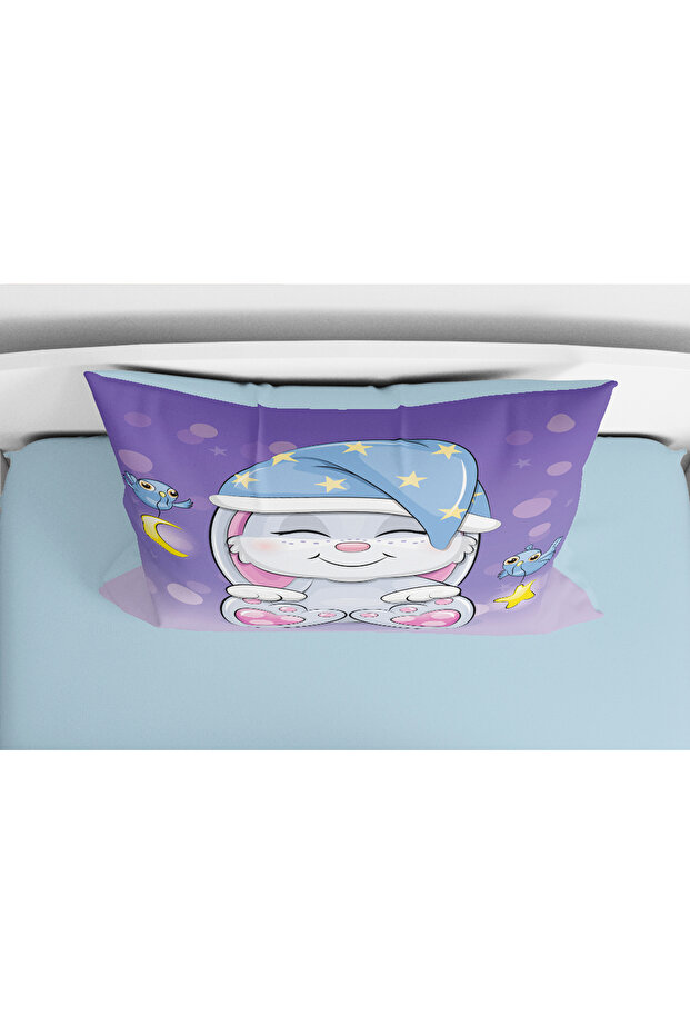 طقم سرير فردي بتصميم أرنب رقمي ثلاثي الأبعاد - 3