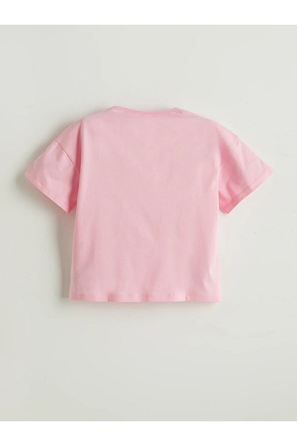LCW Kids Pembe Bisiklet Yaka Hello Kitty Baskılı Kız Çocuk Şortlu Pijama Takımı - 3