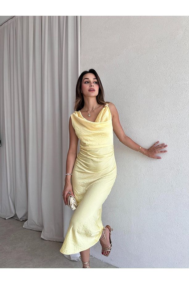 ALEX Midi Elbise 5819 - Sarı - 1